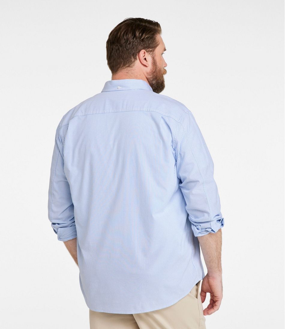 L.L.Bean New | Men's Comfort Stretch Oxford Shirt, Traditional Untucked Fit, Stripe