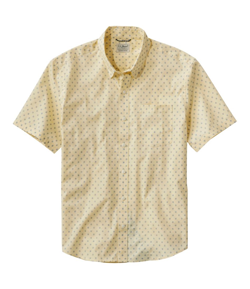 L.L.Bean Sale | Men's Comfort Stretch Performance® Shirt, Short-Sleeve, Slightly Fitted Untucked Fit, Print