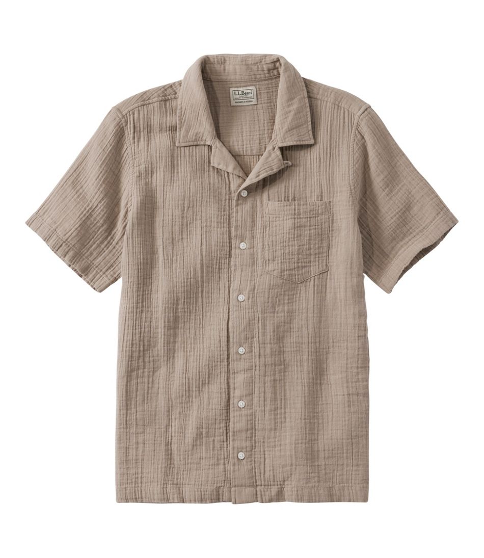 L.L.Bean Sale | Men's Cloud Gauze Shirt, Short-Sleeve, Slightly Fitted Untucked Fit