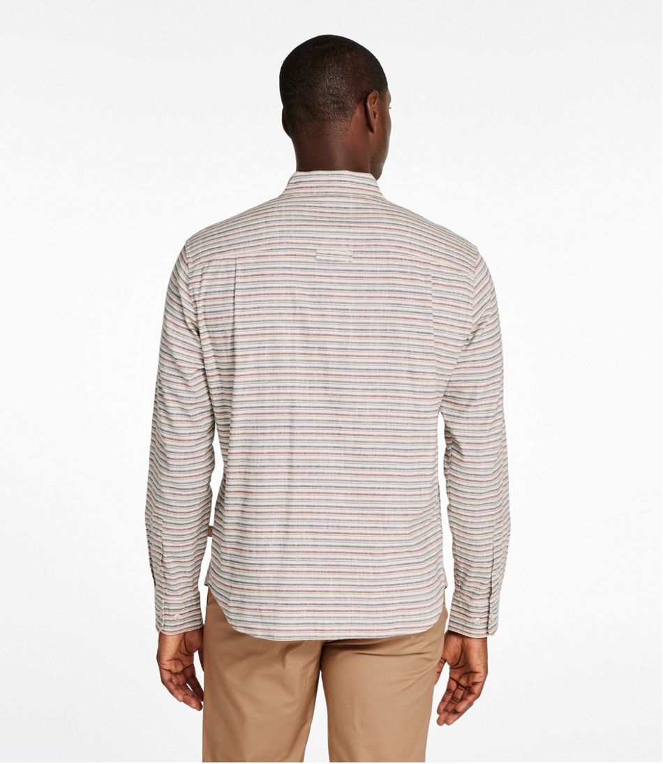 L.L.Bean For Sale | Men's Stonecoast Hemp Shirt, Long-Sleeve, Slightly Fitted Untucked Fit, Stripe
