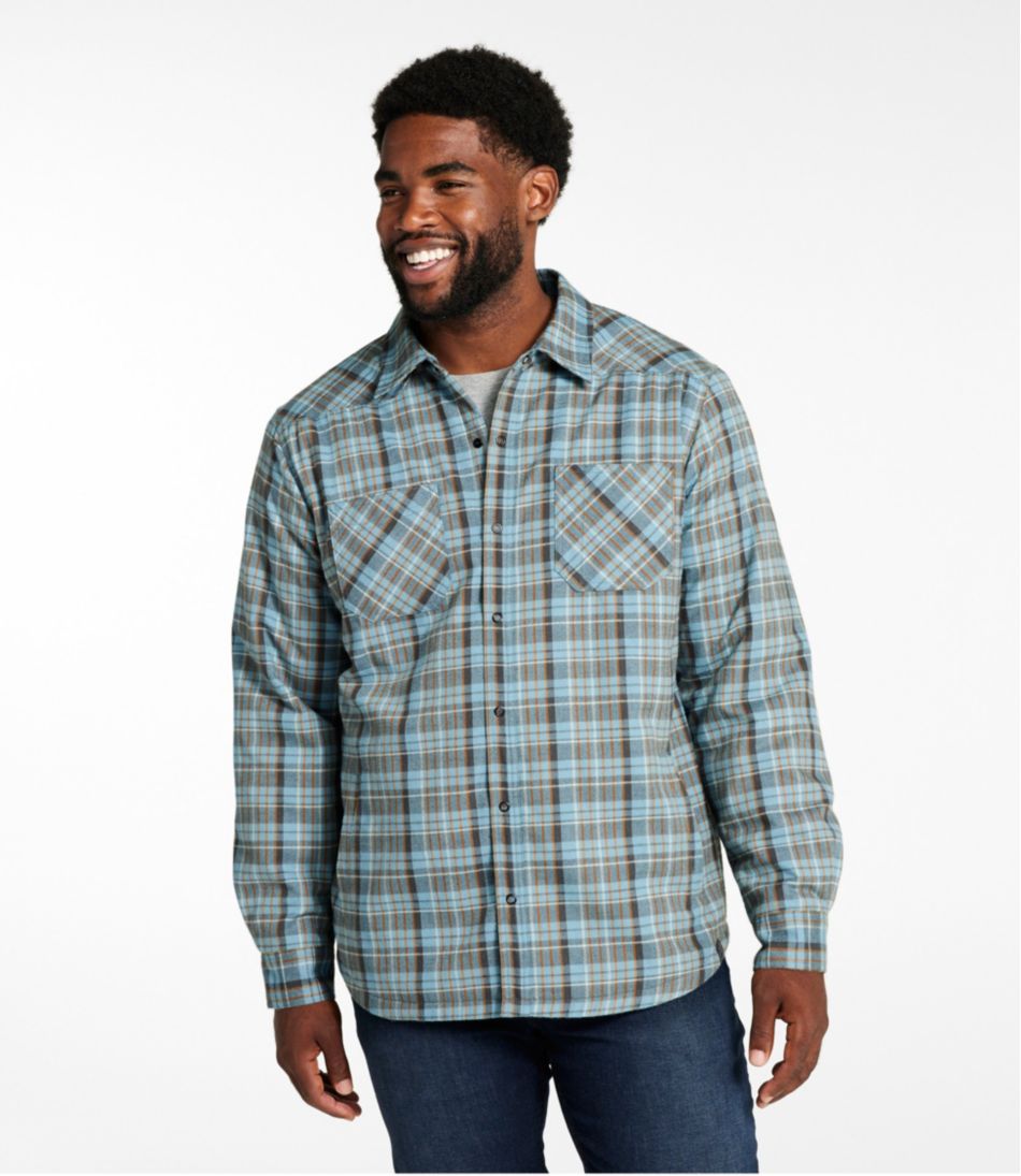 L.L.Bean Discount | Men's Katahdin Performance Flannel Shirt-Jacket, Hi-Pile Fleece-Lined Plaid