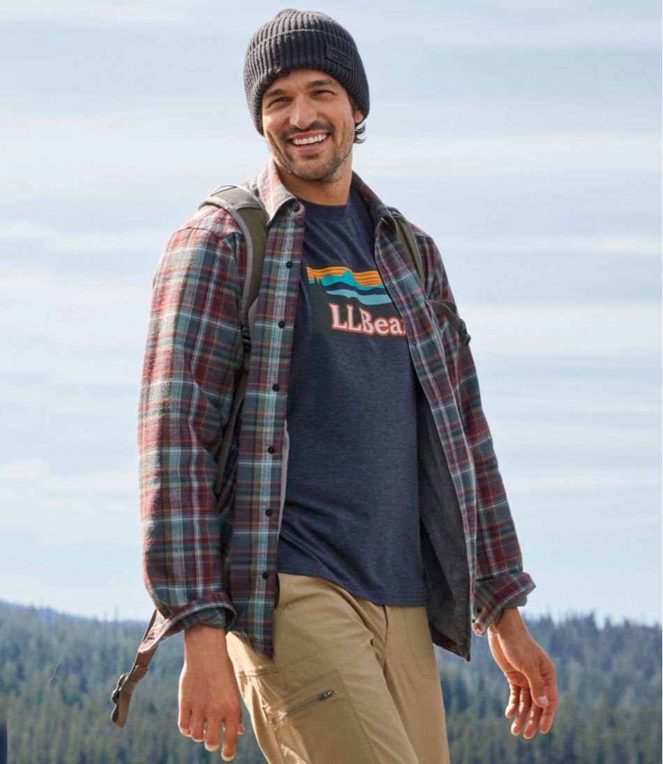 L.L.Bean Discount | Men's Katahdin Performance Flannel Shirt-Jacket, Hi-Pile Fleece-Lined Plaid