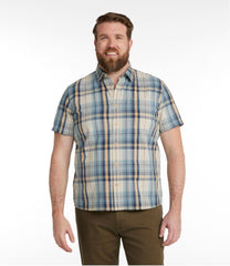 L.L.Bean New | Men's Signature Seersucker Madras Shirt, Slightly Fitted, Short-Sleeve