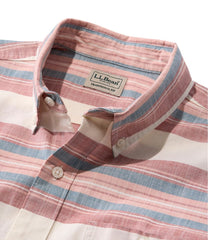 L.L.Bean Outlet | Men's Comfort Stretch Chambray Shirt, Traditional Untucked Fit, Short-Sleeve, Stripe