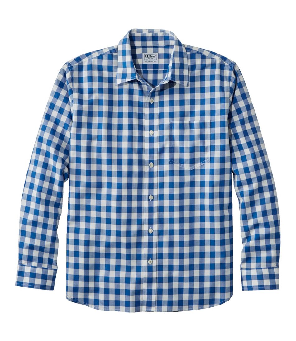 L.L.Bean Sale | Men's Bean's Wrinkle-Free Everyday Shirt, Traditional Untucked Fit, Plaid, Long-Sleeve