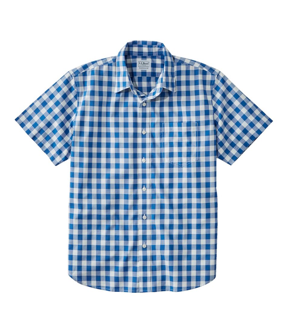 L.L.Bean New | Men's Bean's Wrinkle-Free Everyday Shirt, Traditional Untucked Fit, Plaid, Short-Sleeve