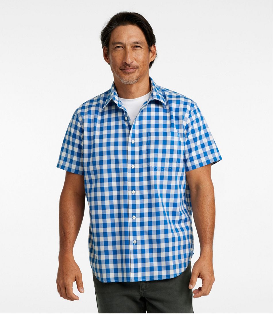 L.L.Bean New | Men's Bean's Wrinkle-Free Everyday Shirt, Traditional Untucked Fit, Plaid, Short-Sleeve