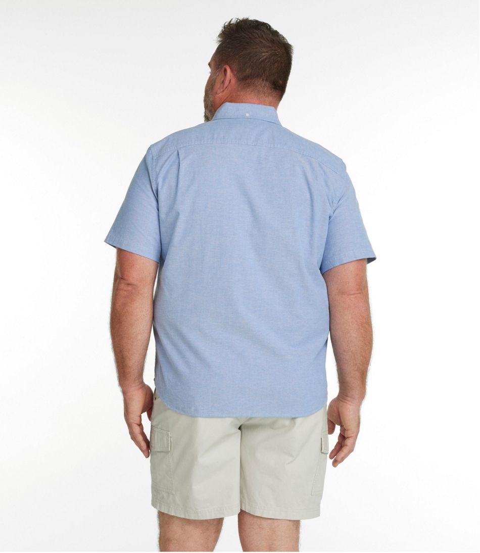 L.L.Bean US | Men's Comfort Stretch® Oxford Shirt, Slightly Fitted Untucked Fit, Short-Sleeve