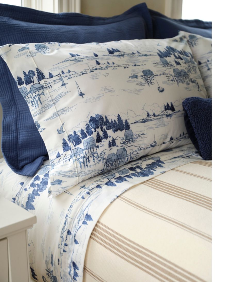 L.L.Bean Sale | Coastal Landscape Percale Sheet Collection