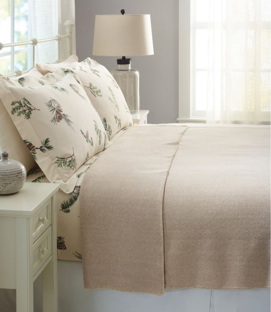 L.L.Bean Outlet | Washable Wool Blanket, Herringbone