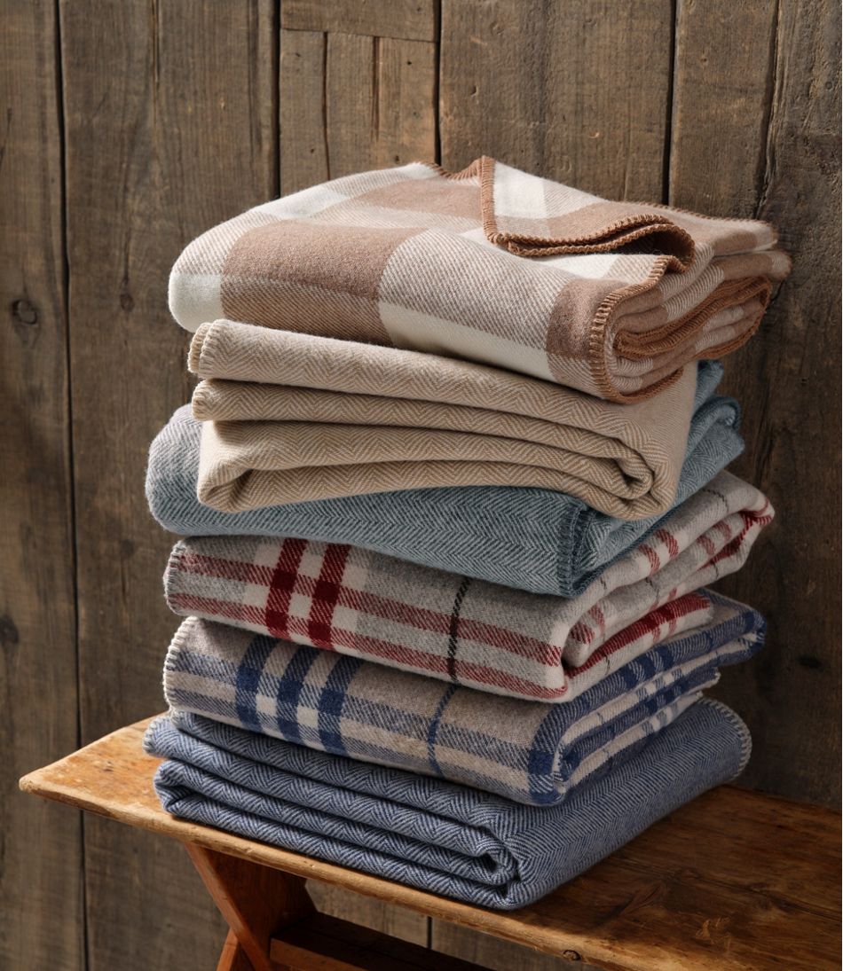 L.L.Bean Outlet | Washable Wool Blanket, Herringbone
