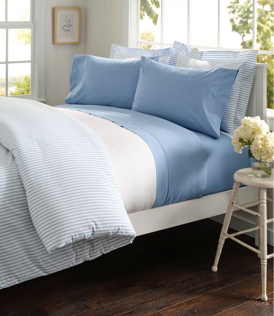 L.L.Bean US | Premium Egyptian Percale Comforter Cover Collection, Stripe