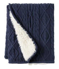 L.L.Bean Online | 1912 Heritage Knit Faux Fur Throw, Cable