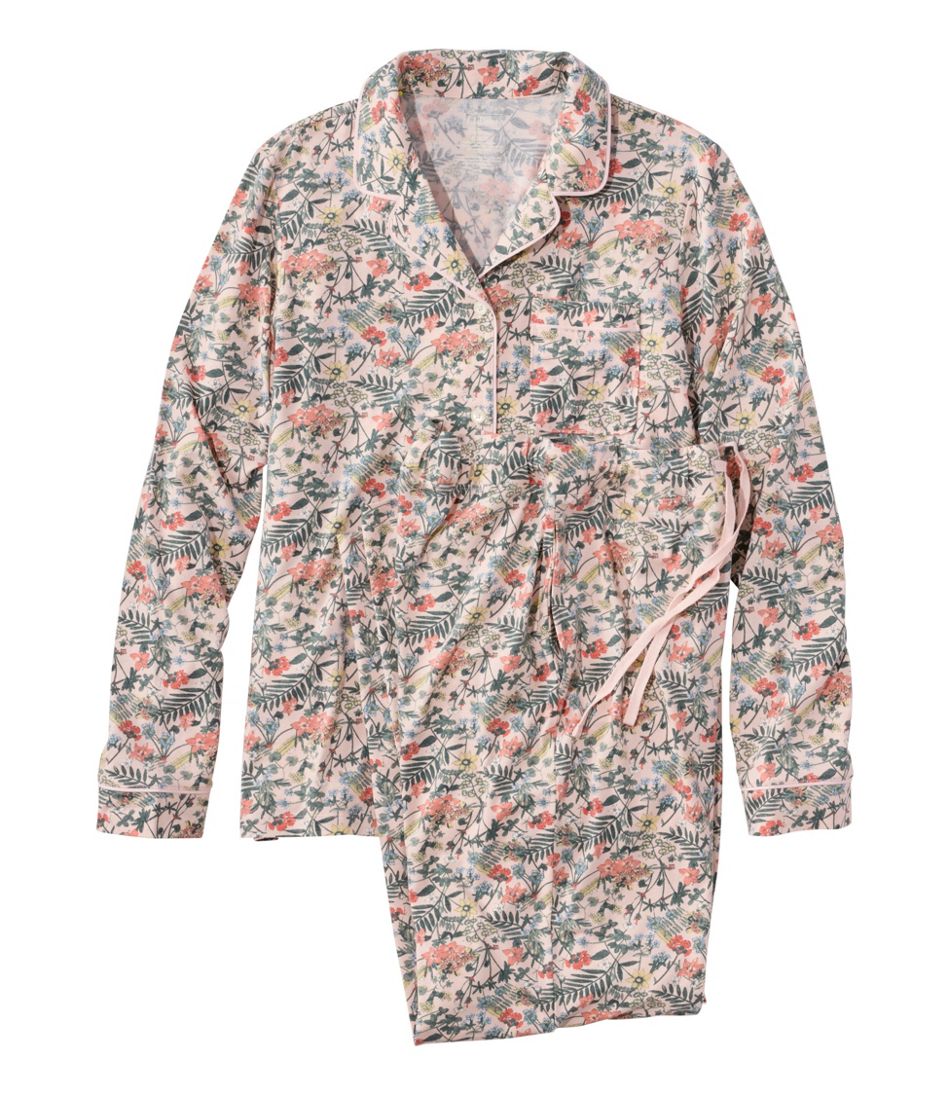 L.L.Bean Sale | Women's Super-Soft Shrink-Free Pajama Set, Button-Front