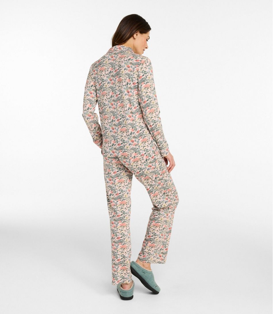 L.L.Bean Sale | Women's Super-Soft Shrink-Free Pajama Set, Button-Front