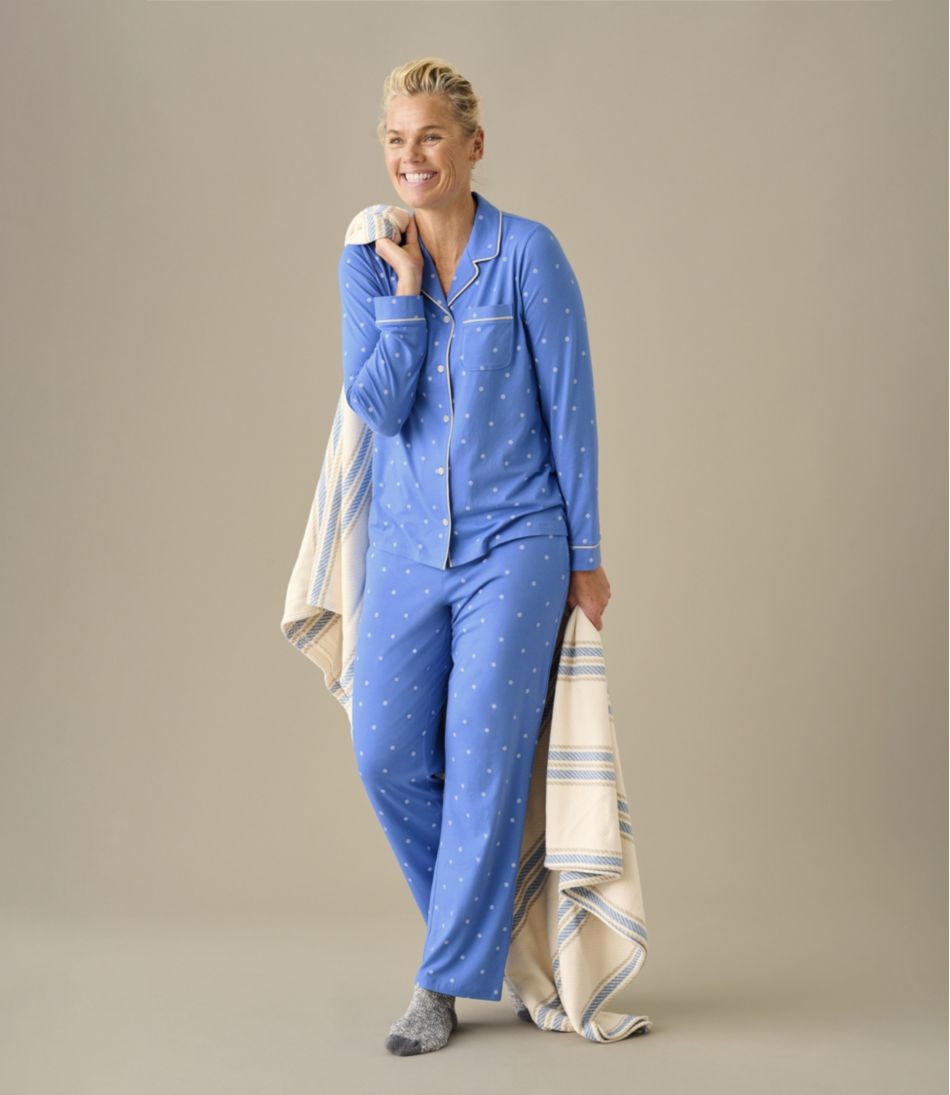 L.L.Bean Sale | Women's Super-Soft Shrink-Free Pajama Set, Button-Front