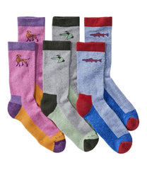 L.L.Bean Online | Adults' Wicked Soft Cotton Socks Animal Gift Set, 3-Pack