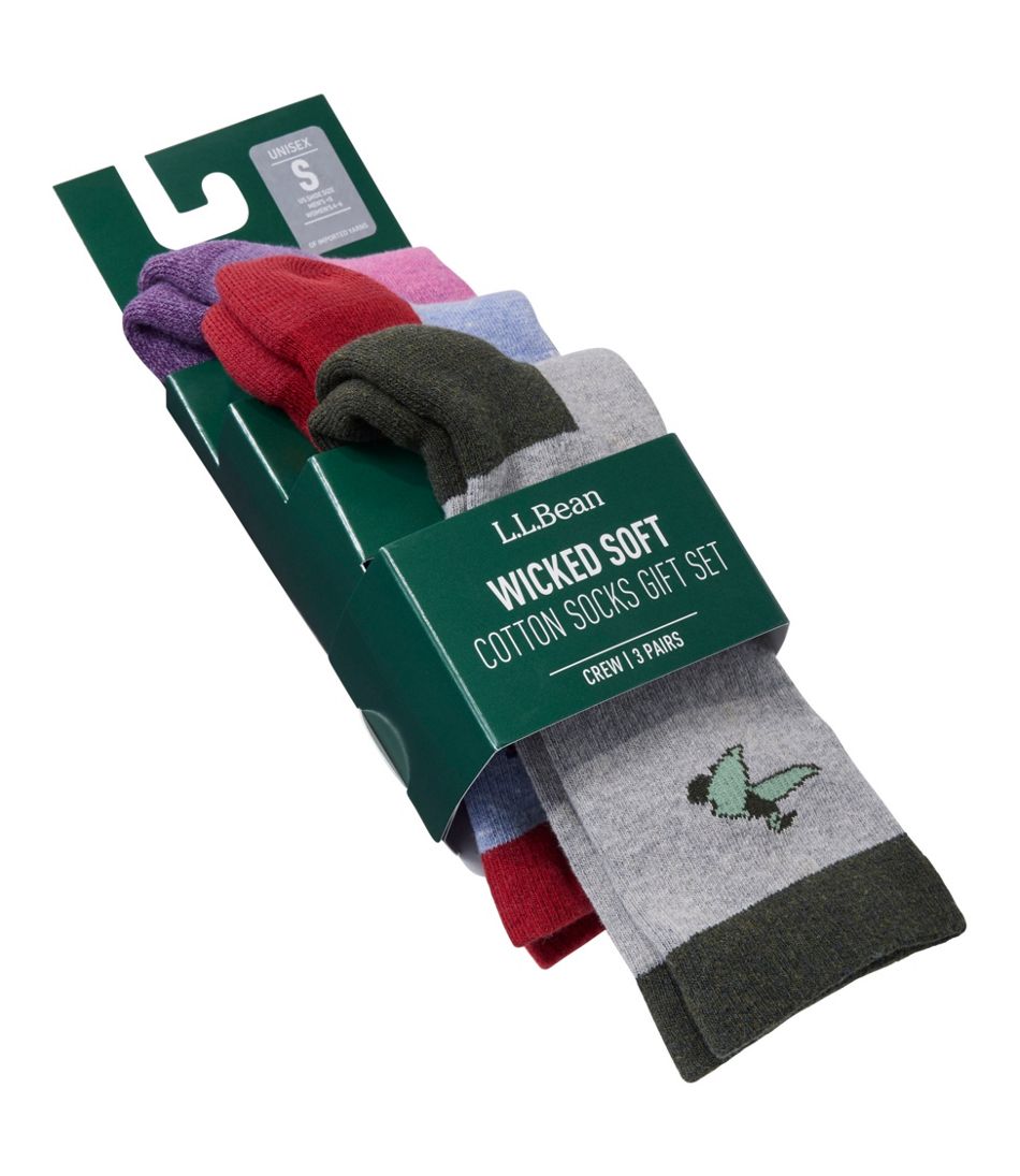 L.L.Bean Online | Adults' Wicked Soft Cotton Socks Animal Gift Set, 3-Pack