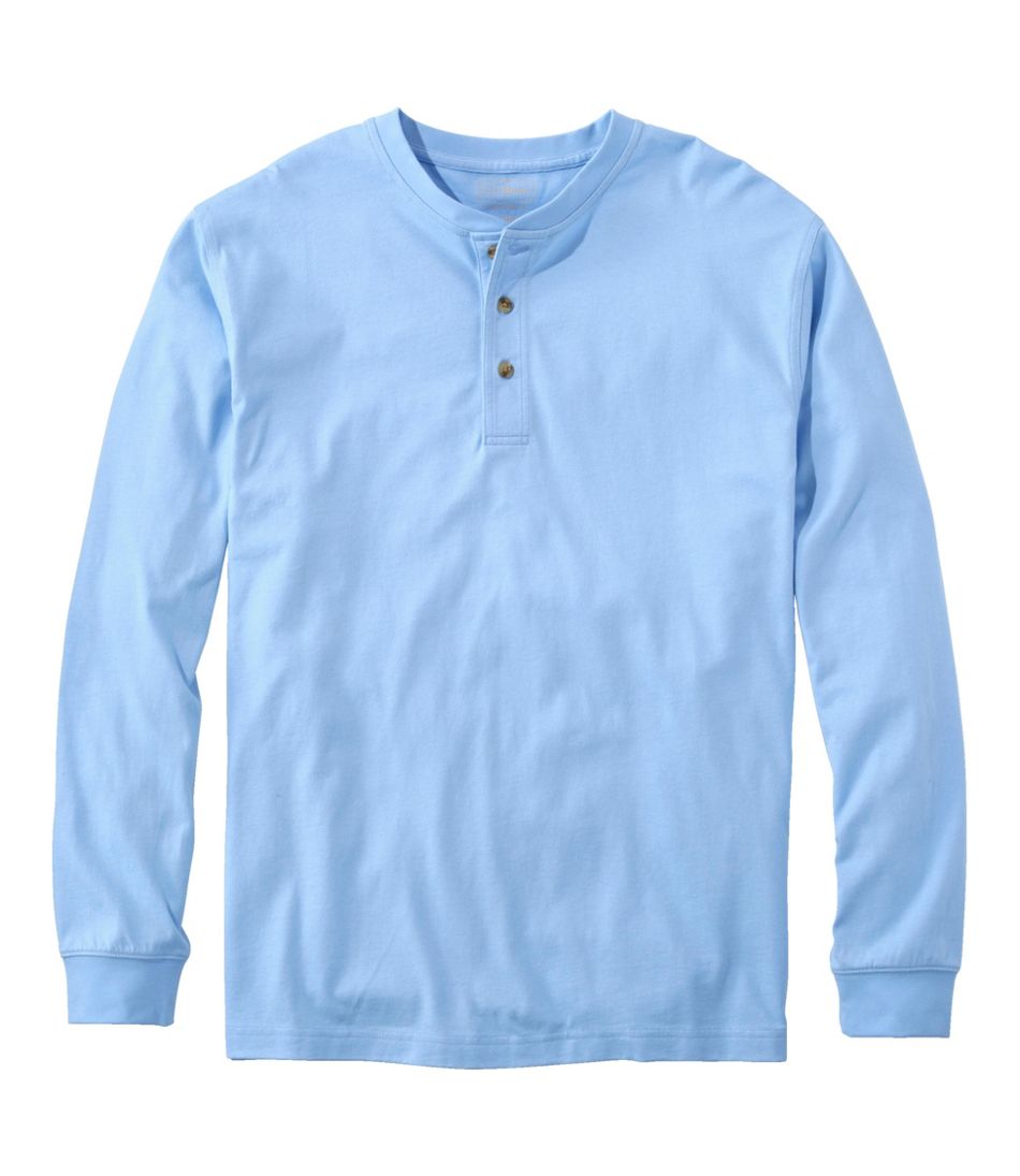 L.L.Bean Sale | Men's Carefree Unshrinkable Tee, Traditional Fit, Long-Sleeve Henley