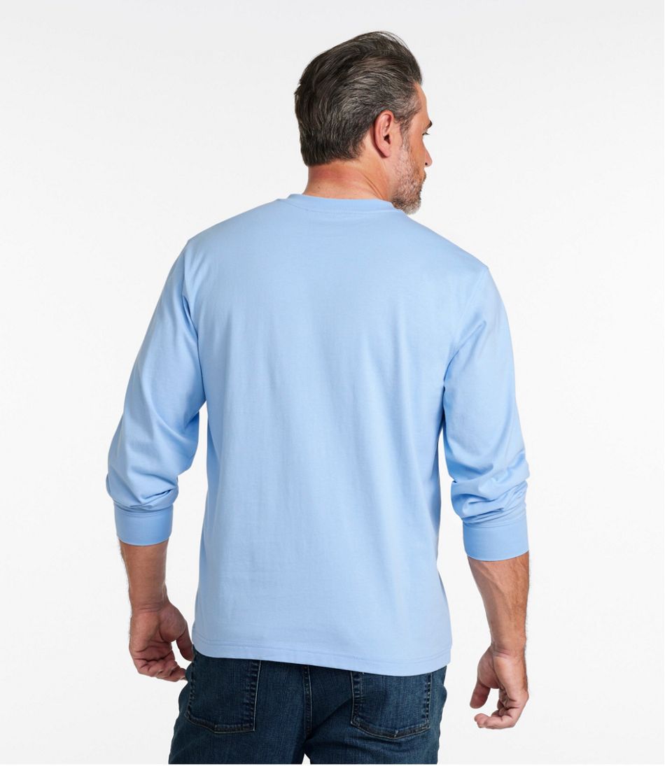 L.L.Bean Sale | Men's Carefree Unshrinkable Tee, Traditional Fit, Long-Sleeve Henley