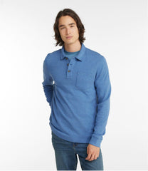 L.L.Bean Outlet | Men's Washed Cotton Double-Knit Polo, Long-Sleeve