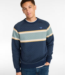 L.L.Bean Outlet | Men's Quilted Sweatshirt, Crewneck, Stripe