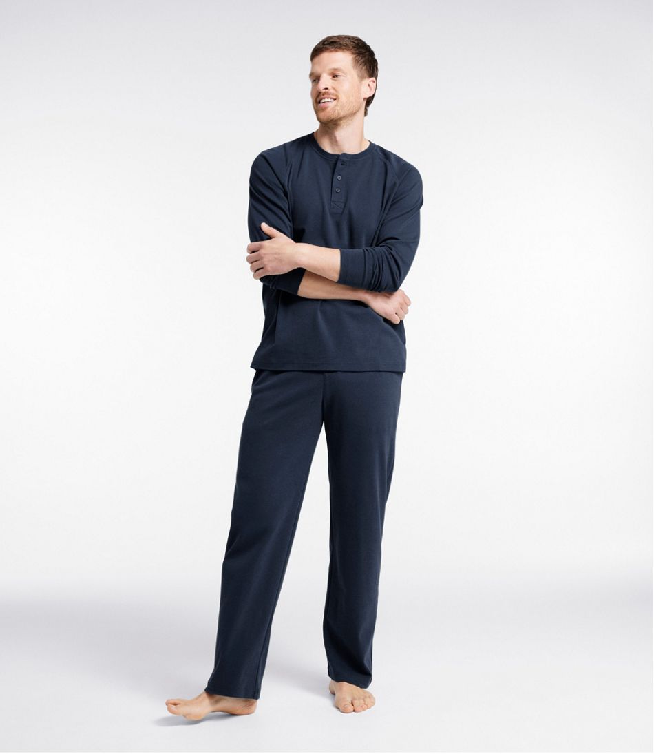 L.L.Bean On Sale | Men's Bean's Cotton Knit Pajamas, Henley PJ Set