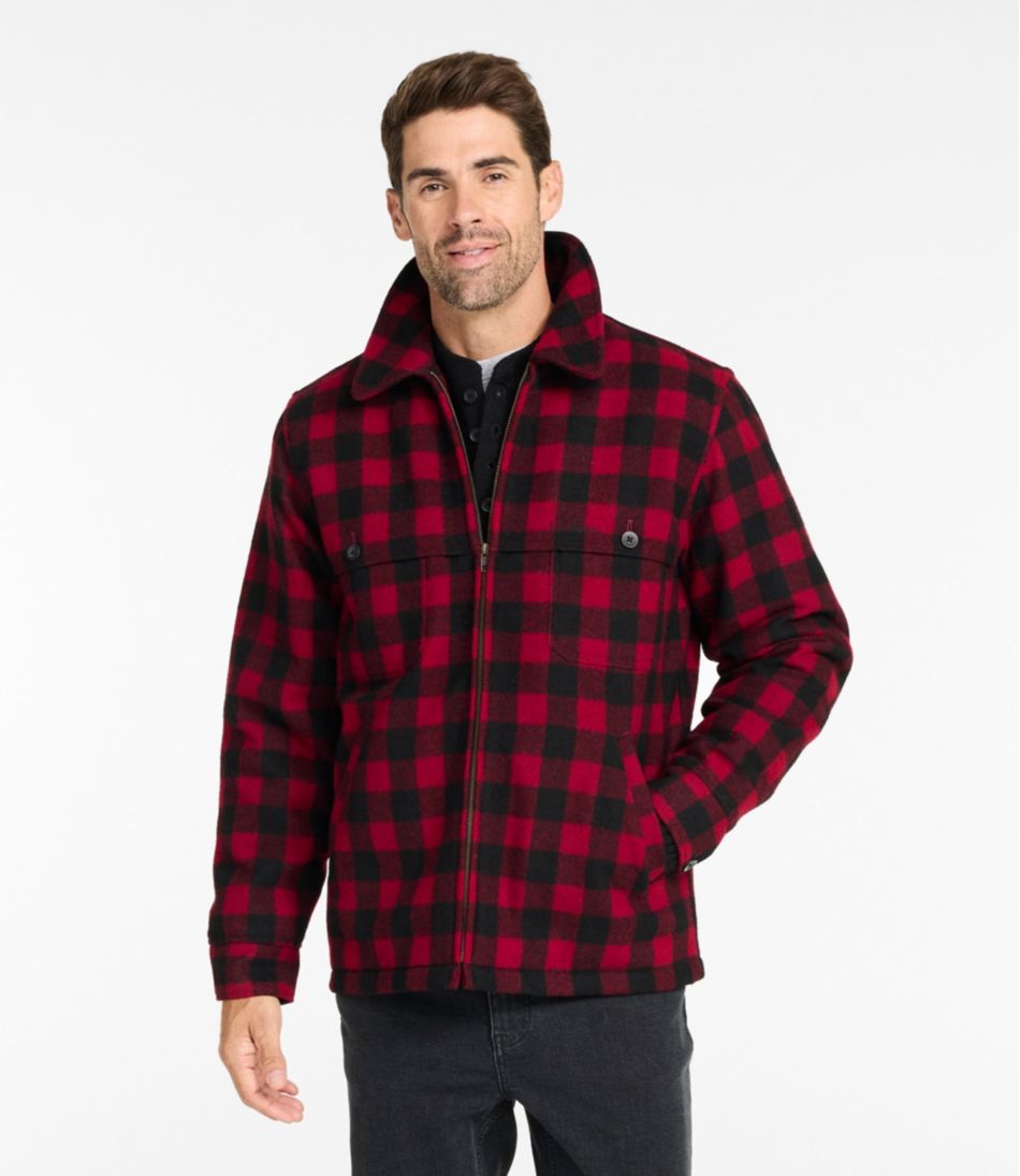 L.L.Bean US | Men's Maine Guide Zip-Front Jac-Shirt with PrimaLoft, Plaid