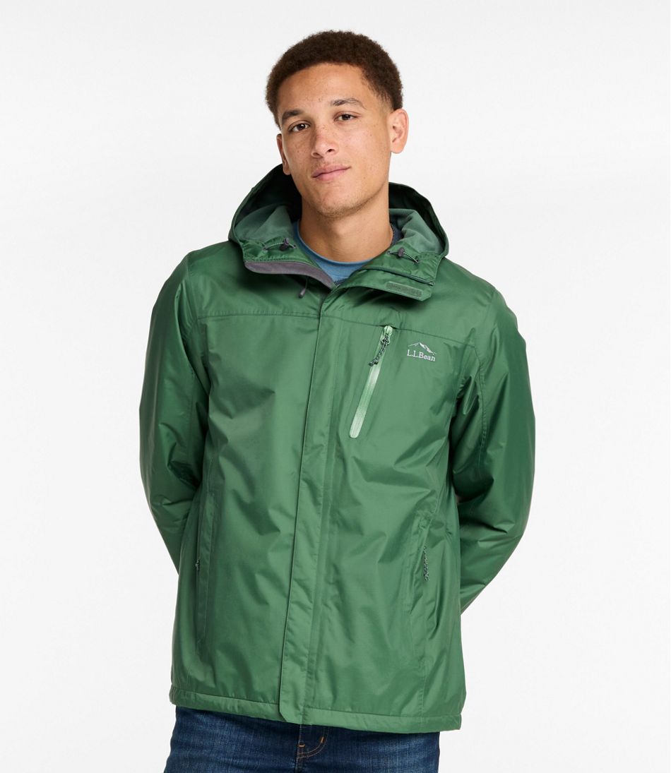 L.L.Bean Online | Men's Trail Model Rain Jacket, Fleece-Lined