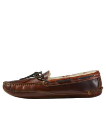 L.L.Bean For Sale | Men's Leather Double-Sole Slippers, Shearling-Lined
