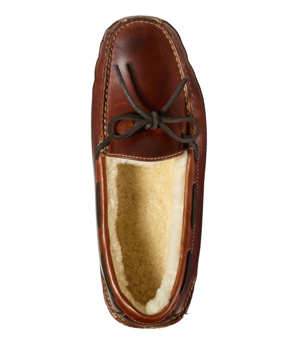 L.L.Bean For Sale | Men's Leather Double-Sole Slippers, Shearling-Lined