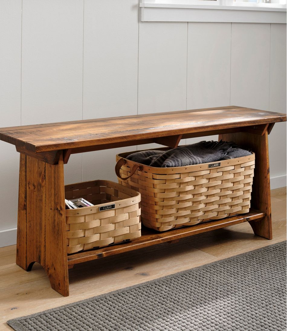 L.L.Bean Discount | Rustic Wooden Mudroom Bench, Large