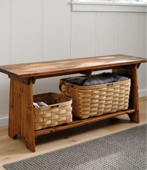 L.L.Bean Discount | Rustic Wooden Mudroom Bench, Large
