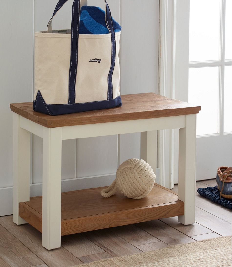 L.L.Bean Outlet | Painted Farmhouse Bench, Wood Top