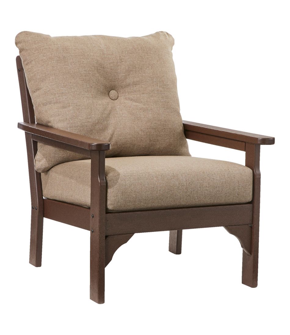 L.L.Bean Sale | All-Weather Patio Chair with Textured Cushion, Mahogany