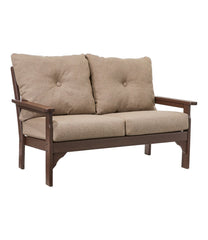 L.L.Bean For Sale | All-Weather Patio Loveseat with Textured Cushion, Mahogany