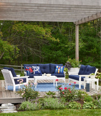 L.L.Bean Sale | All-Weather Patio Loveseat with Textured Cushion, White