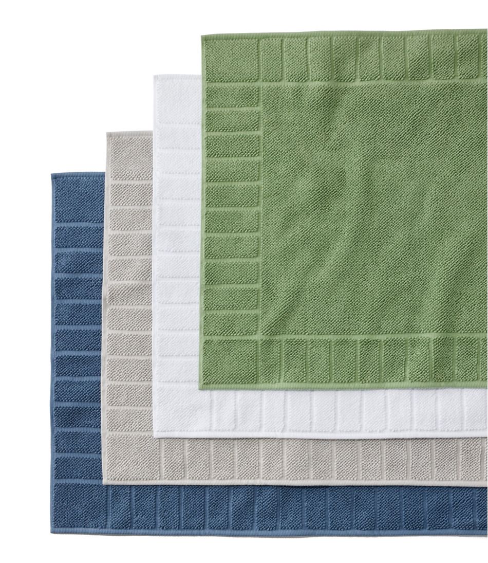 L.L.Bean US | Organic Cotton Textured Bordered Bath Mat