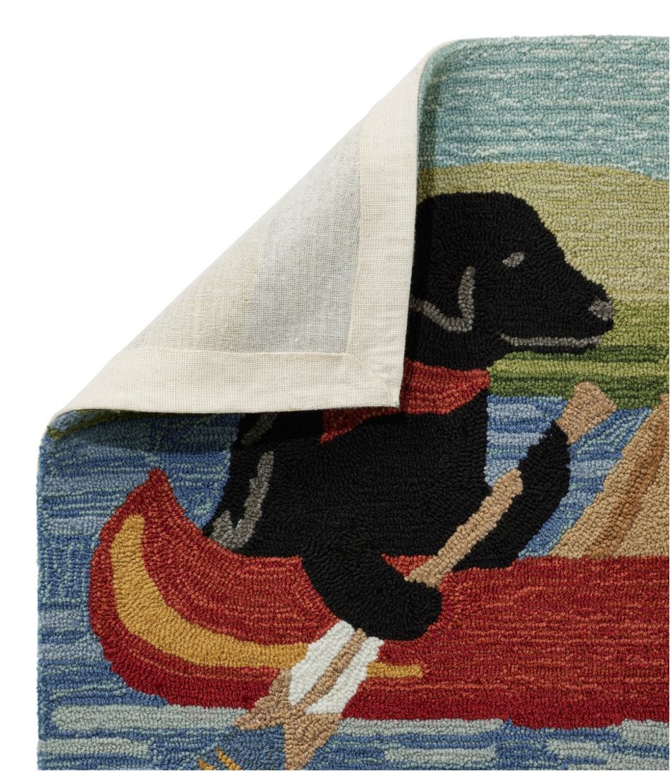 L.L.Bean Discount | Indoor/Outdoor Vacationland Rug, Dog Canoe
