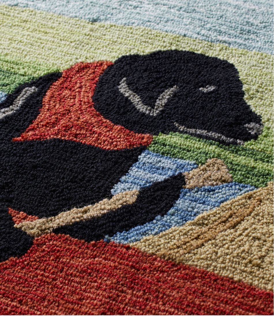 L.L.Bean Discount | Indoor/Outdoor Vacationland Rug, Dog Canoe