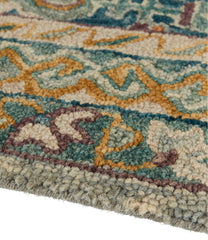 L.L.Bean For Sale | Bordered Medallion Wool Tufted Rug, Blue Multi