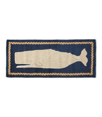 L.L.Bean New | Wool Hooked Novelty Runner, Whale