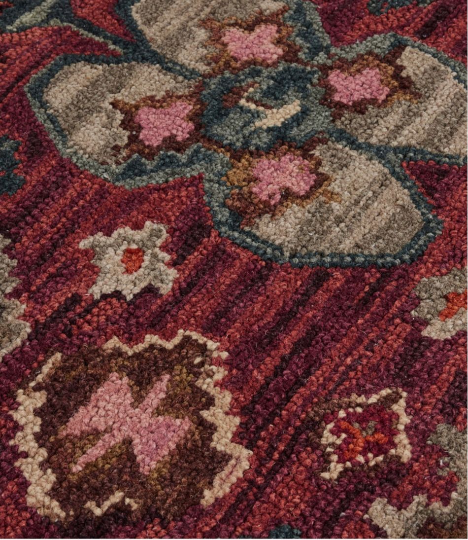 L.L.Bean New | Double Border Wool Hooked Runner, Sienna Multi