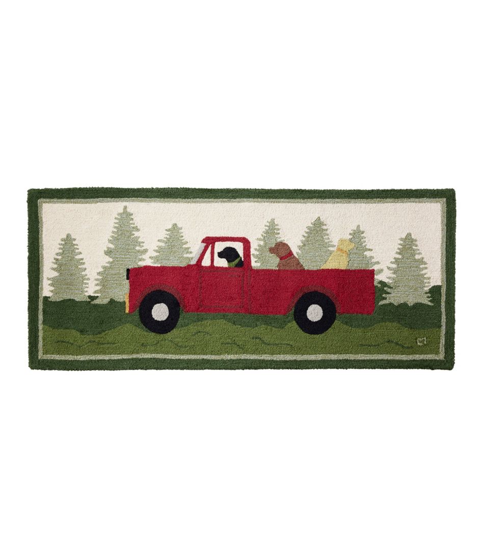 L.L.Bean US | Wool Hooked Novelty Runner, Dog Caravan