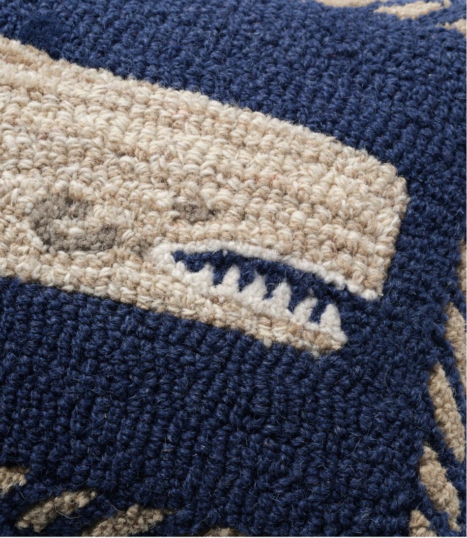 L.L.Bean US | Wool Hooked Throw Pillow, Whale, 12" x 18"