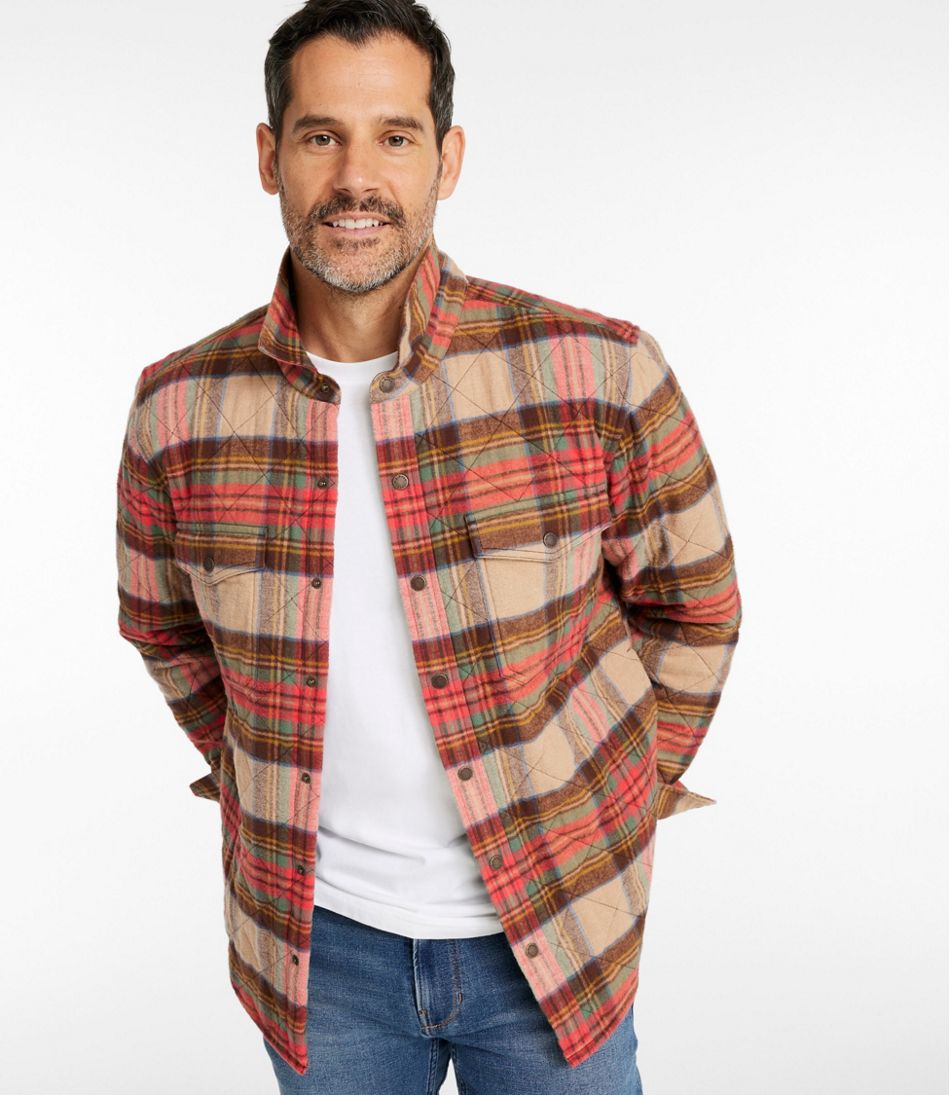 L.L.Bean Outlet | Men's Quilted Scotch Plaid Flannel Shirt Jac
